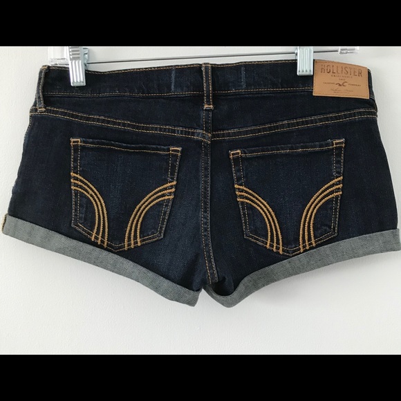 Hollister low rise dark wash jean shorts - Picture 4 of 8
